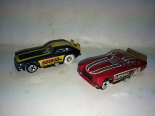 2 Vintage 70s Tycopro Tyco Pro Ho Slot Cars,  Vega Gotcha,  Pinto Catch Me Funny Car