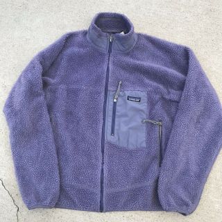 Vintage Patagonia Mens Medium Deep Pile Fleece Zip Up Jacket Purple Size L Retro