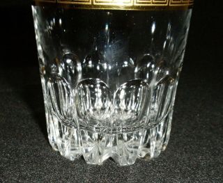 Rare Antique BACCARAT Crystal Set 6 x Whiskey / Water Tumbler w/ Wide Gold Band 10