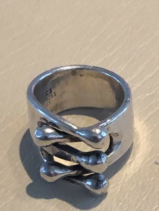 Anna Greta Eker Sterling Silver Jester Ring Norway Norwegian 6