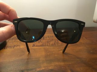 Vintage Old Stock Nos Ray - Ban Bausch & Lomb 5022 Wayfarer Ebony Sunglasses
