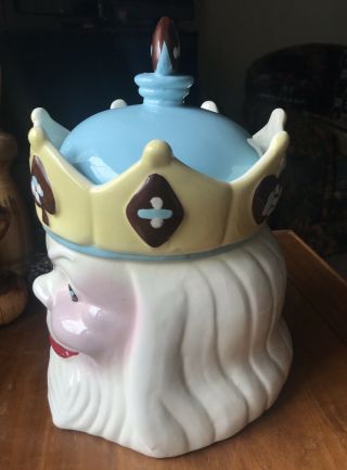 Vintage Cleminsons of Calif Card King King of Hearts Ceramic Cookie Jar RARE MCM 3