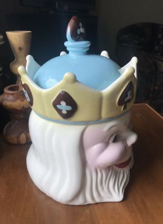 Vintage Cleminsons of Calif Card King King of Hearts Ceramic Cookie Jar RARE MCM 5