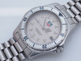 Vtg Tag Heuer 1000 Series Professional 200m Diver Grey Dial 972.  013 - 2 34mm Watch