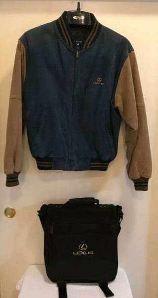 Lexus Port Authority Classic Vintage Leather Jacket Men’s Size M With Lexus Bag
