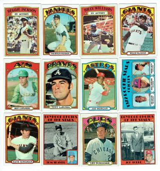 1972 Topps Partial Complete Baseball Card Set Vintage 480 Cards Mccovey,  Seaver