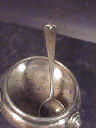 Vintage London Sterling Crichton Bros FOOTED SALT CELLAR WITH SPOON 2