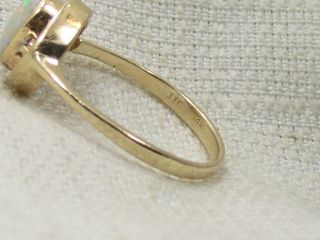Estate Vintage 14K Yellow Gold Opal & Diamond Ring Signed JTC 5