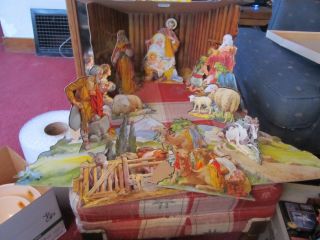Vintage Nativity Christmas Crib set 1933 COMPLETE 2