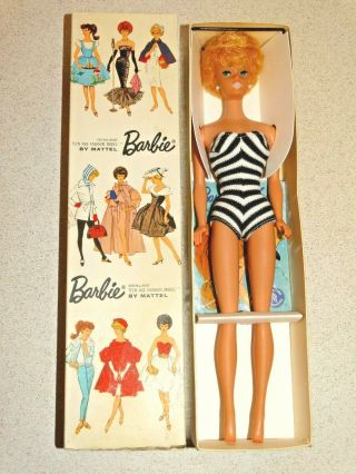 Barbie: Vintage Platinum Blonde Transitional Bubblecut Barbie Doll W/box