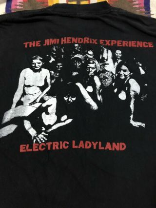 Vintage Jimi Hendrix Experience Size XL T Shirt Black Electric Ladyland 5