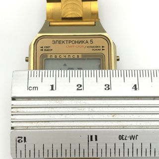 ELEKTRONIKA 5 Gold Color Luxury Rare Digita USSR Chrono Alarm Retro Watch Melody 6
