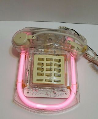 Vintage Retro Cicena Neon Push Button 80s Telephone