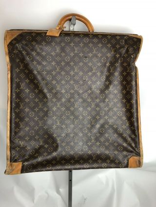 Vintage Authentic Louis Vuitton Garment Long Bag Brown Luggage