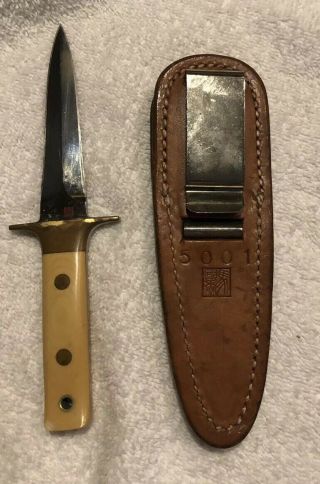 Vintage 1980’ Al Mar Fang1 5001 Seki Japan Boot Dagger Knife W/original Sheath