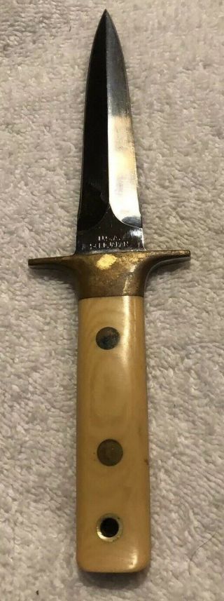 Vintage 1980’ Al Mar Fang1 5001 Seki Japan Boot Dagger Knife W/Original Sheath 3