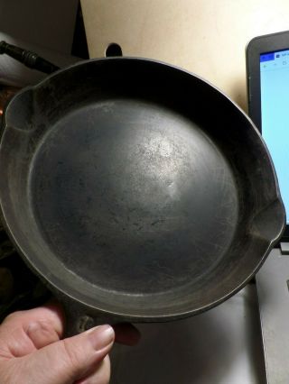 Vintage WAPAK HOLLOW WARE INDIAN HEAD 10 Cast Iron Skillet with Heat Ring 2