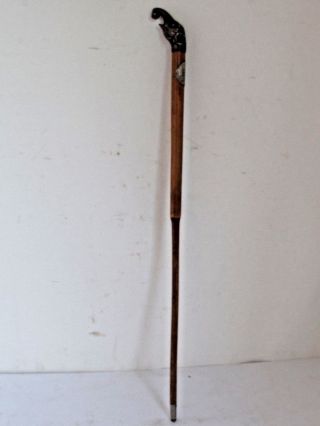 Antique Victorian German Silver Elephant Riding Crop Swagger Stick 2