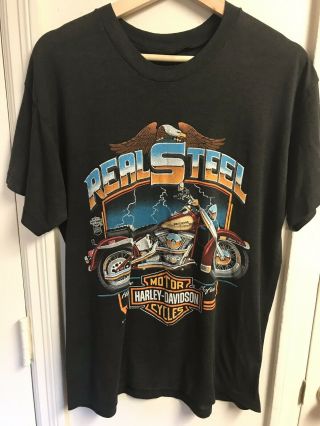 Rare Vintage 1988 Harley Davidson Real Steel Shirt Size Medium
