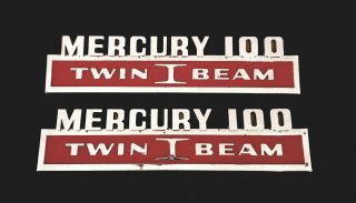 Rare 1965 - 1966 Ford Mercury 100 Truck Twin I - Beam Fender Emblems