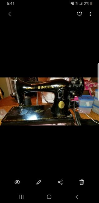 Vintage Singer 15 - 91 Sewing Machine Leather Denim All Fabric With Carrying Case