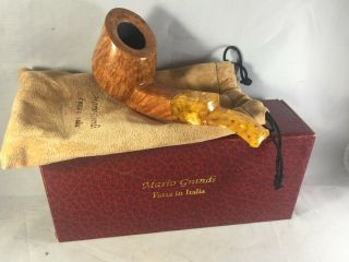 Vintage Unsmoked Mario Grandi Tobacco Pipe Made In Italy - Estate Perfect