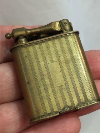 Vintage NASCO 18k Gold Plated Lift Arm Pocket Lighter - Engraved Japanese Scene 2