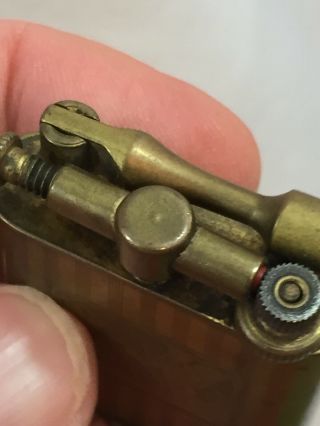 Vintage NASCO 18k Gold Plated Lift Arm Pocket Lighter - Engraved Japanese Scene 6