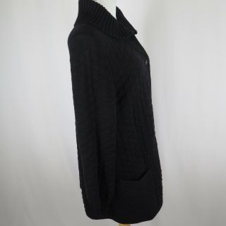 Vintage Valentino Studio women ' s black size 44 (US 10) wool knit coat 6