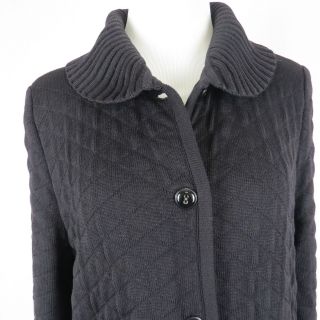 Vintage Valentino Studio women ' s black size 44 (US 10) wool knit coat 7