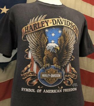 Vintage 90’s Harley Davidson 3d Emblem 1991 American Freedom Biker T Shirt Xl