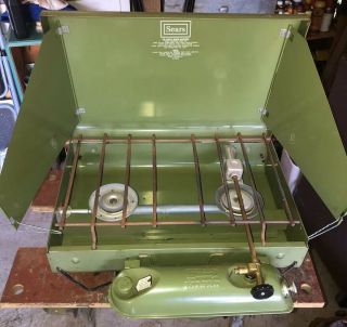 Vintage Sears Roebuck Camp Stove Double Burner Model 476.  72244 Made Usa