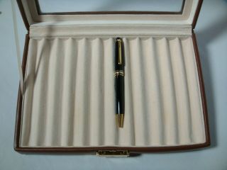 Vintage 1980s Montblanc Meisterstuck 164 Classique Ballpoint Pen Black Gold Trim
