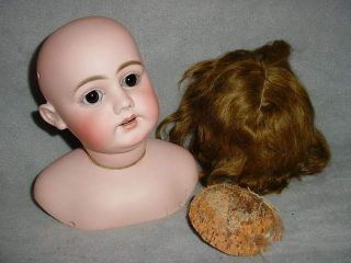 Antique Simon Halbig 1009 Bisque Head Doll w/Cork Pate 6