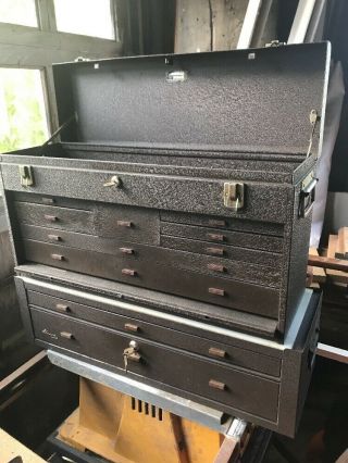 Vintage Kennedy 526 - 9370 Machinist Tool Chest 10 Drawers Stack
