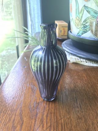 Vintage Orrefors Edvin Ohrstrom Ariel Striped Vase 6”