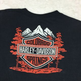 Harley Davidson 3D Emblem The Good Life Black RARE Tshirt XL VTG 80s CO Springs 7