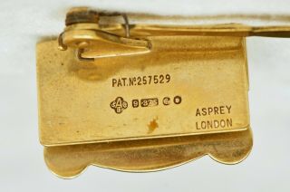 Vintage ASPREY & Co England 9K Gold Patented Book Page Holder Pat No.  257529 6