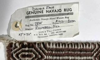 NAVAJO Rosabell Nez RARE double - face twill rug 3