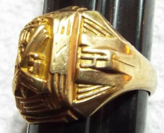 10kt Gold Josten Leechburg Pa High School Ring Size 10 7.  9g 1941 $130 in Gold 2