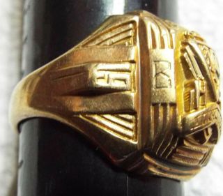 10kt Gold Josten Leechburg Pa High School Ring Size 10 7.  9g 1941 $130 in Gold 3