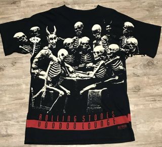 Vintage Rolling Stones Voodoo Lounge Shirt 1994 Skeletons Brockum Mens Large