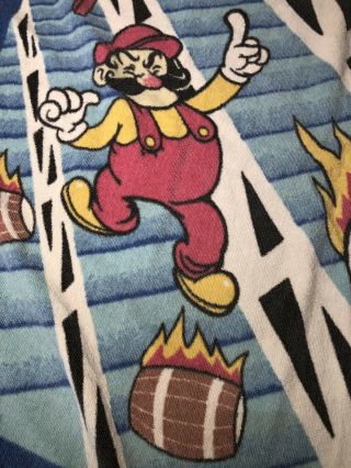 vintage beach towel Nintendo Donkey Kong 1982 80s Video Games Mario Brothers 4