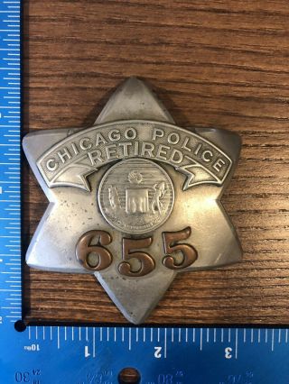 Vintage/obsolete Retired Chicago Police Pie Plate 665 Shield C.  H.  Hanson