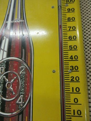 Vintage Advertising Dr.  Pepper Clock Soda Pop Tin Large Store Thermometer 428 - V 3