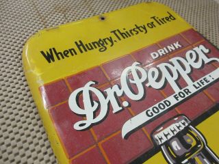 Vintage Advertising Dr.  Pepper Clock Soda Pop Tin Large Store Thermometer 428 - V 4
