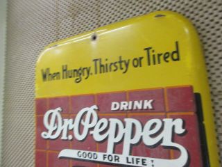 Vintage Advertising Dr.  Pepper Clock Soda Pop Tin Large Store Thermometer 428 - V 5