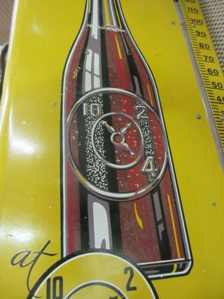 Vintage Advertising Dr.  Pepper Clock Soda Pop Tin Large Store Thermometer 428 - V 6