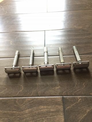 5 Vintage Gillette De Safety Razors