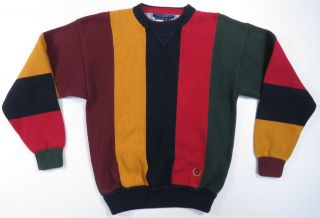 90s Tommy Hilfiger Polo Sport Winter Games Color Block Striped Sweater L Vintage